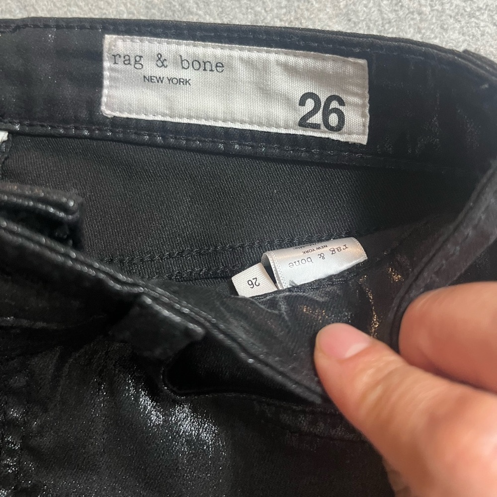 Rag & bone Black Coated ,Nina High Rise Jeans pants - Picture 2 of 12